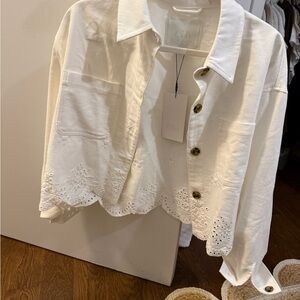 White Zara white thin jean jacket